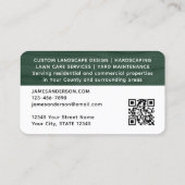 造園素朴フォトウッドグレインモダングリーン 名刺 (裏面)