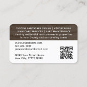 造園素朴フォトウッドグレインモダンブラウン 名刺 (裏面)