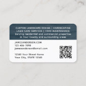 造園素朴フォトウッドグレインモダンブルー 名刺 (裏面)