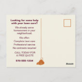 造園芝刈りビジネス促進 ポストカード (裏面)