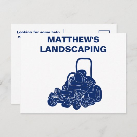 造園芝刈りビジネス促進 ポストカード (正面/裏面)