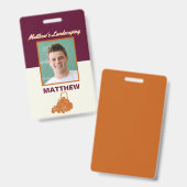 造園芝刈りビジネス名札IDバッジ バッジ (表裏)