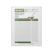 造園芝刈り業務受領書の請求書 ノートパッド (回転)