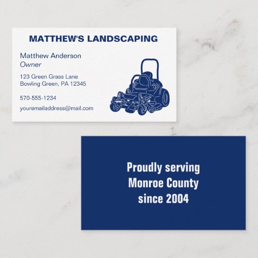 造園芝刈り業務用モーア 名刺 (正面/裏面)