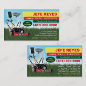 造園芝刈気にり機の名刺テンプレート 名刺 (正面/裏面)