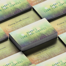 造園芝刈気にり機の名刺テンプレート