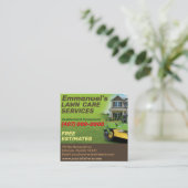 造園芝気に刈り機の名刺テンプレート スクエア名刺 (スタンド正面)