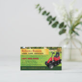 造園芝気に刈り機の名刺テンプレート 名刺 (スタンド正面)
