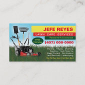 造園芝気に刈り機の名刺テンプレート 名刺 (裏面)