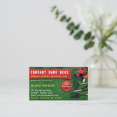 造園芝気に刈り機の名刺テンプレート 名刺 (スタンド正面)