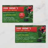 造園芝気に刈り機の名刺テンプレート 名刺 (正面/裏面)