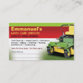 造園芝気に刈り機の名刺テンプレート 名刺 (裏面)