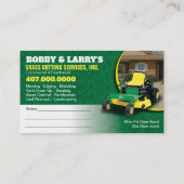 造園芝気に刈り機の名刺テンプレート 名刺 (裏面)