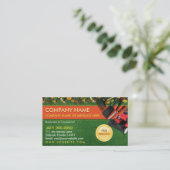 造園芝気に刈り機の名刺テンプレート 名刺 (スタンド正面)