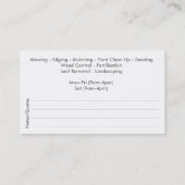 造園芝気に刈り機の名刺テンプレート 名刺 (裏面)