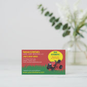 造園芝気に刈り機の名刺テンプレート 名刺 (スタンド正面)