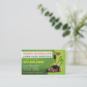 造園芝気に刈り機の名刺テンプレート 名刺 (スタンド正面)