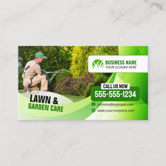 造園芝気に園芸草刈り 名刺 (正面)
