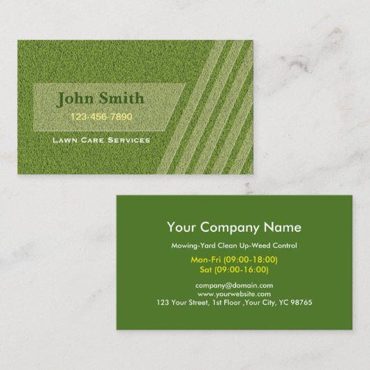造園芝気に園芸草刈り 名刺 (正面/裏面)