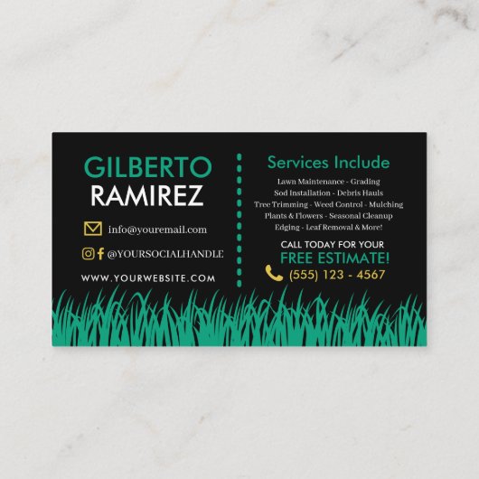 造園芝生気に名刺 名刺 (裏面)