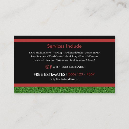 造園芝生気に名刺 名刺 (裏面)