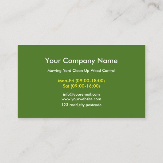 造園芝生気に園作 名刺 (裏面)