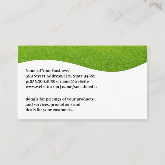 造園草のロゴ |芝生気に 名刺 (裏面)