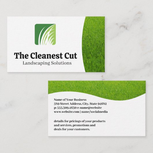 造園草のロゴ |芝生気に 名刺 (正面/裏面)