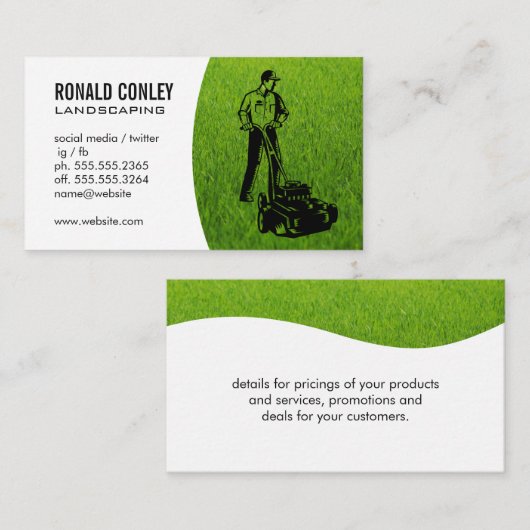 造園草 |ガーデナーカッティングローン 名刺 (正面/裏面)
