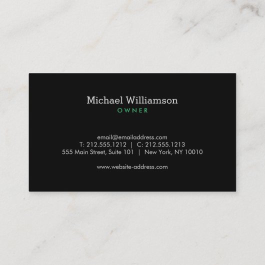 造園、ガーデニンググリーントピアリーロゴII 名刺 (裏面)