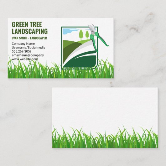 造園 | ガーデニング屋外ロゴ 名刺 (正面/裏面)