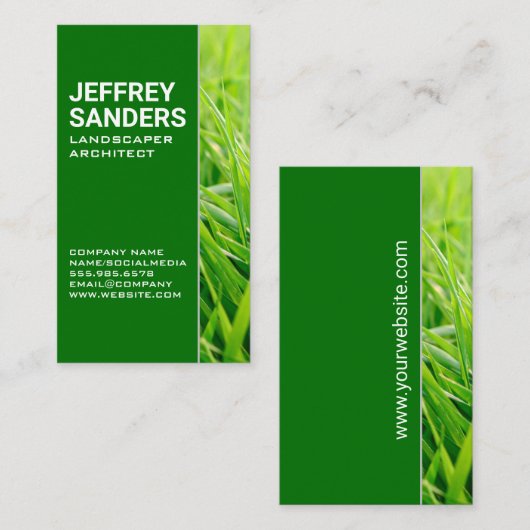 造園 | グリーングラス 名刺 (正面/裏面)