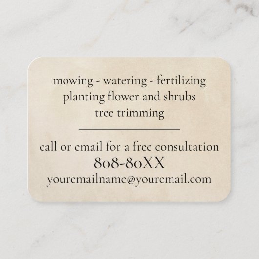 造園&ローンケアイラストレーション 名刺 (裏面)