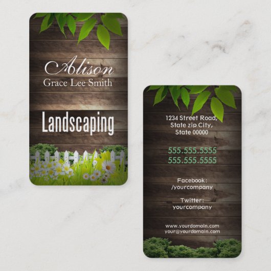 造園/ローンサービス/庭師 名刺 (正面/裏面)
