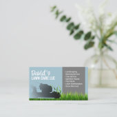 造園&ローンサー気にビスミントブルー 名刺 (スタンド正面)