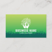 造園&ローンハ気にンズが木のロゴを持つ 名刺 (正面)