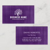 造園&ロー気にンツリーロゴヴィンテージ紫 名刺 (正面/裏面)