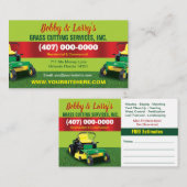 造園・ロー気にン・グラス・カッティング・ビジネス・カード 名刺 (正面/裏面)