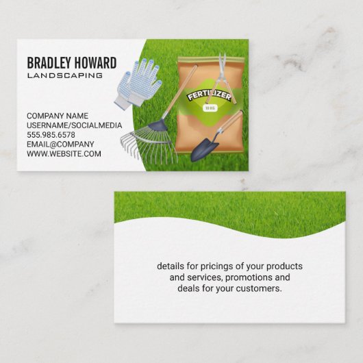 造園 | 園芸用具 | 芝生気に 名刺 (正面/裏面)