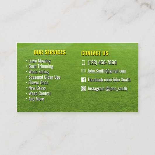 造園・庭園管理業の名刺 名刺 (裏面)