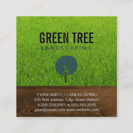 造園 | 木目 | 草ナチュラル スクエア名刺