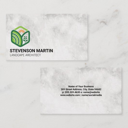 造園 | 植物のガーデンロゴ 名刺 (正面/裏面)