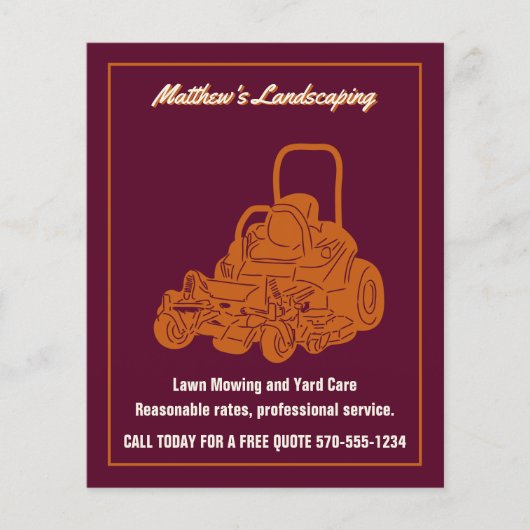 造園 芝刈り 商用芝刈機 小さい チラシ (正面)