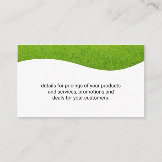 造園 | 芝生と高い木 名刺 (裏面)