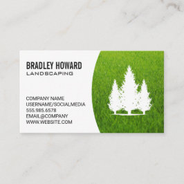 造園 | 芝生と高い木 名刺