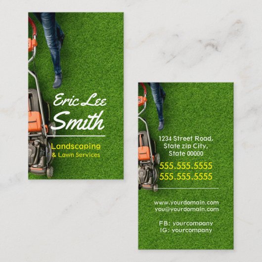造園/芝生気に/庭師 名刺 (正面/裏面)