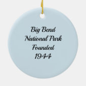 造岩、ビッグ・ベンド国立公園、TX セラミックオーナメント (裏面)