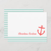 造幣及びサンゴ航海のいかり文具 ノートカード (正面/裏面)