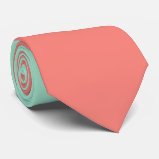造幣及びサンゴ色ブロック ネクタイ (ロール)