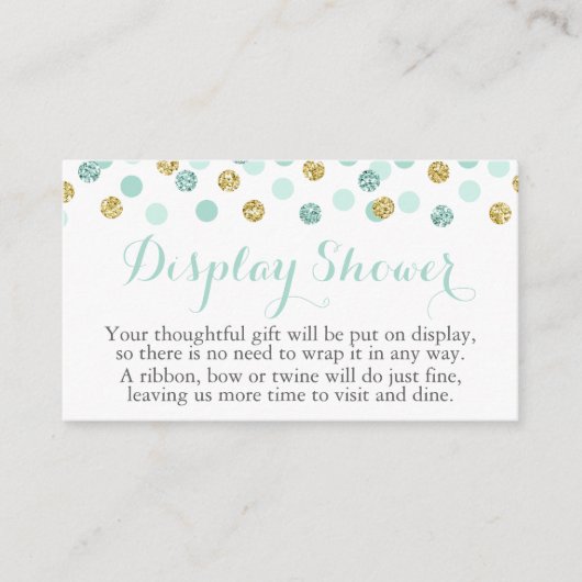 造幣及び金ゴールドグリッターディスプレイシャワー挿入カード エンクロージャーカード (正面)